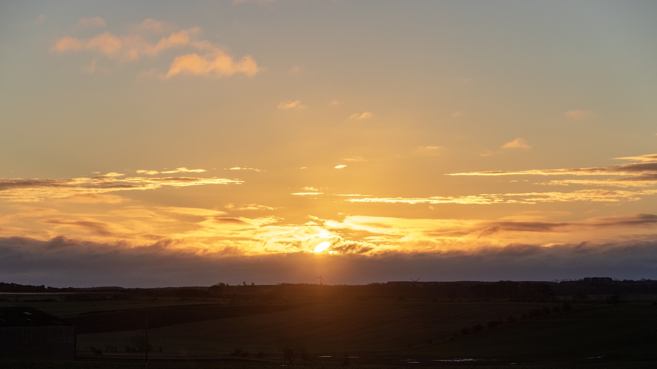 The first sunrise of the year 2021 at St Andrews.